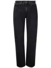 Carhartt Black Cotton Wide Jeans In Black