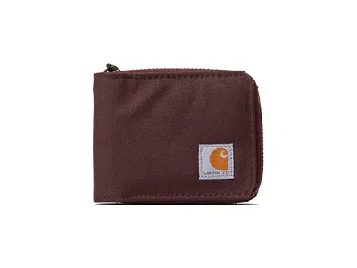 Carhartt Nylon Duck Zipper Wallet Wallet Handbags Deep Wine: One Size In Burgundy