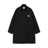 Carhartt Webster Button-fastening Logo-patch Coat In Black