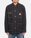 Carhartt Michigan Corduroy-trimmed Organic Cotton-canvas Chore Jacket In Black