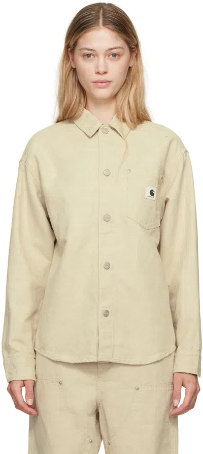 Carhartt Off-white Ethel Shirt In Natural Rinsed