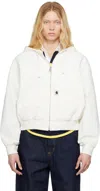Carhartt Og Active Jacket Casual Jacket In White Cotton In Wax Rinsed