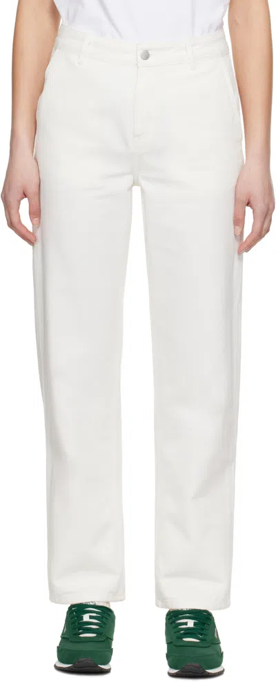 Carhartt Off-white Pierce Straight Trousers In Wax Rinsed