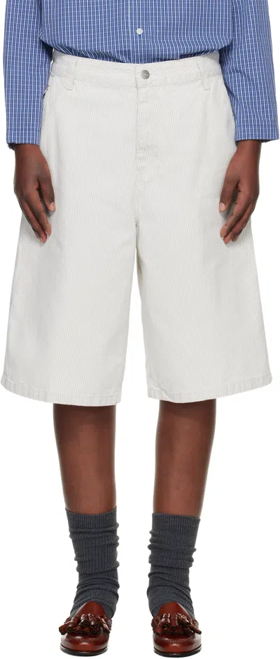 Carhartt Off-white Mercer Stripe Denim Shorts