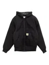 Carhartt Functional Organic Cotton Jacket With Structured Silhouette In Black
