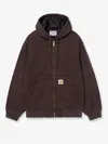 Carhartt Padded Hooded Jacket With Drawstring And Zipper Closure In Brown