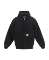 Carhartt Organic Cotton Hooded Blazer Kangaroo Pockets In Black
