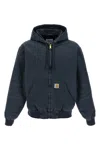 Carhartt Adjustable Hood Logo Patch Jacket In Blue