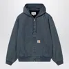 Carhartt Active Jacket With Ribbed Cuffs And Hood In Blue