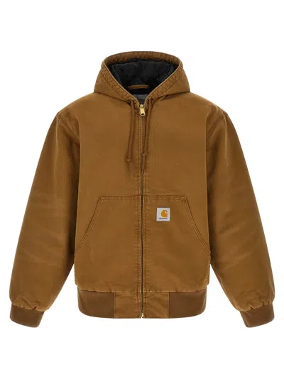 Carhartt Og Active Puffer Jackets Beige In Brown