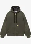 Carhartt Hooded Blazer With Front Pockets And Ribbed Cuffs In Green