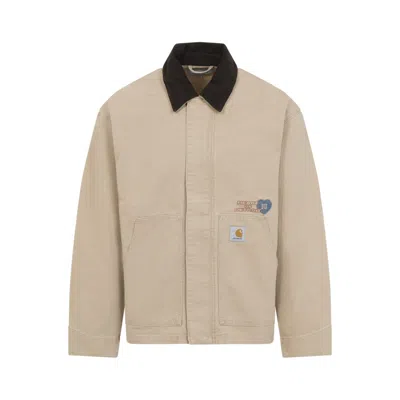 CARHARTT OG ARCAN GRAPHIC BEIGE COTTON JACKET