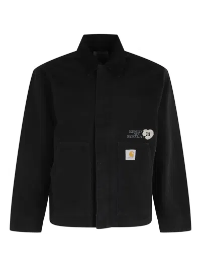 Carhartt Work In Progress Og Arcan Graphic Organic Cotton Canvas Jacket In Black