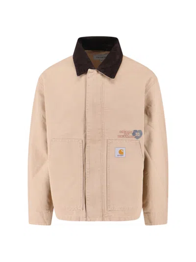 Carhartt 'og Arcan Graphic' Zip Jacket In Neutral