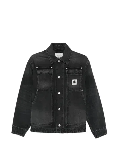 Carhartt Og Arctic Buttoned Logo-patch Jacket In Black