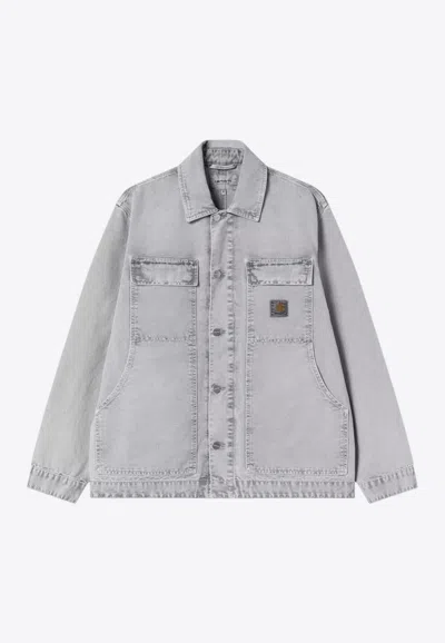 Carhartt Og Arctic Faded Denim Jacket In Gray