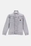 Carhartt Wip Button-up Organic Cotton Jacket In Gray