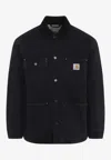 Carhartt Utility Work Coat Front Pockets In Black