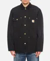 Carhartt Michigan Corduroy-trimmed Organic Cotton-canvas Chore Jacket In Black