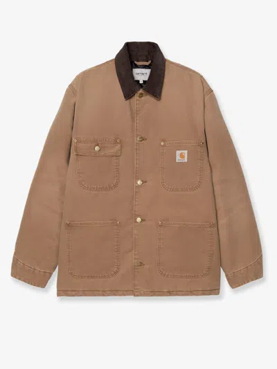Carhartt Og Chore Coat Organic Cotton Padded Jacket In Brown