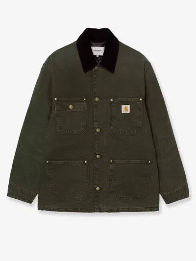 Carhartt Og Chore Coat Padded Jacket In Organic Cotton In Green