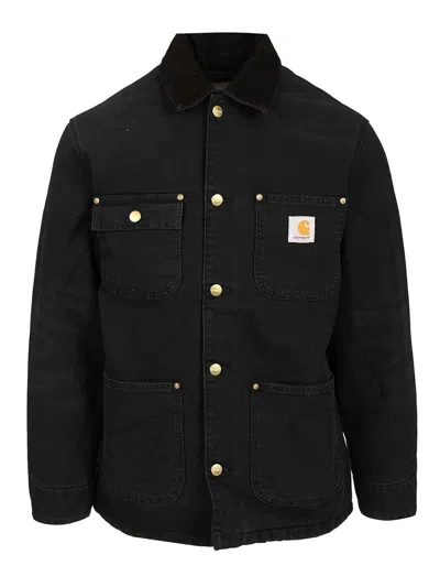 CARHARTT OG CHORE COAT STONE CANVAS JACKETS BLACK