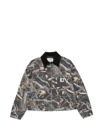 Carhartt Og Detroit Camo-pattern Jacket In Black