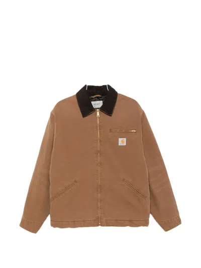 Carhartt Og Detroit Corduroy-collar Shirt Jacket In Brown