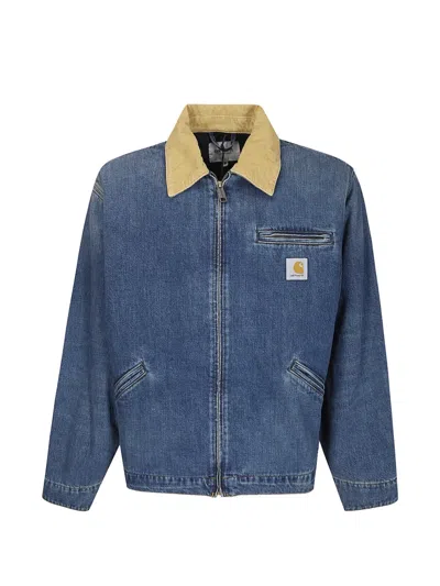 Carhartt Blue Og Detroit Contrast Collar Jacket