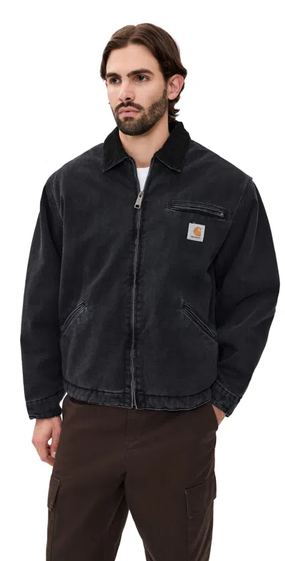 CARHARTT OG DETROIT JACKET BLACK/BLACK (STONE WASHED)