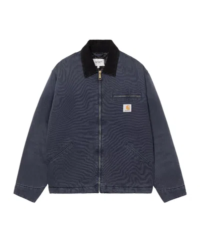 Carhartt Corduroy-collar Quilted Jacket In Blue