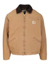 Carhartt Og Detroit Corduroy-collar Jacket In Brown