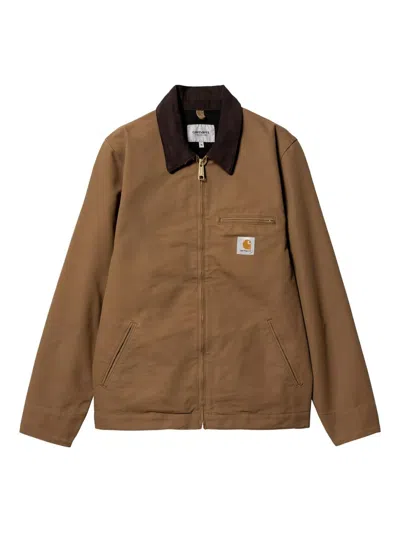 Carhartt Og Detroit Zip-up Jacket In Brown