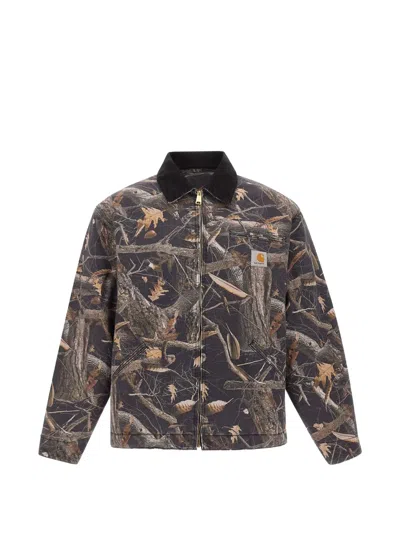 Carhartt Og Detroit Leaf-print Jacket In Black