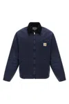 Carhartt Classic Black Jacket With Gold-tone Zipper And Adjustable Details In Blue