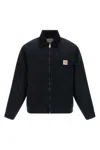 Carhartt Classic Black Jacket With Gold-tone Zipper And Adjustable Details In Blue