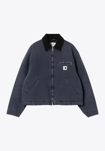 Carhartt Og Detroit Zip-up Jacket In Blue