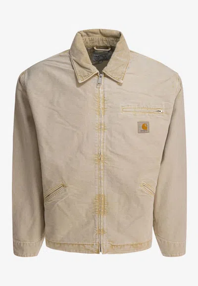 Carhartt Og Detroit Zip-up Jacket In Neutral