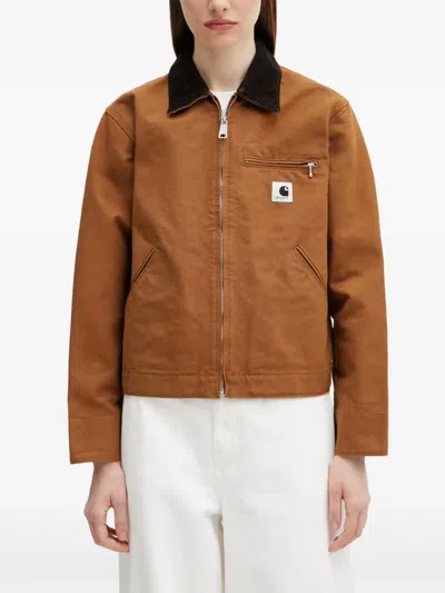 Carhartt Og Detroit Zip-up Jacket In Brown