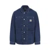Carhartt Og Double Front Blue Organic Cotton Jacket In Brown