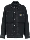 Carhartt Black Denim Og Double Front Jacket In Black