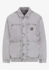 Carhartt Double Layer Front Jacket Collared Design In Silver