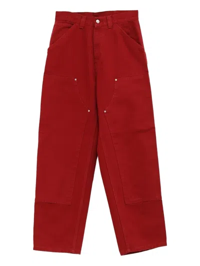 Carhartt Og Double Pockets Trousers In Red
