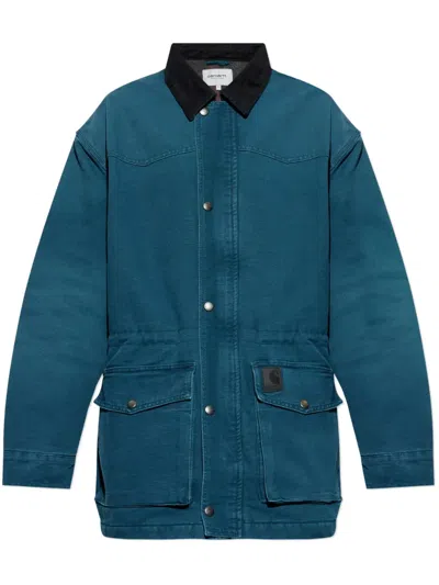 Carhartt Og Santa Fe Denim Coat In 蓝色