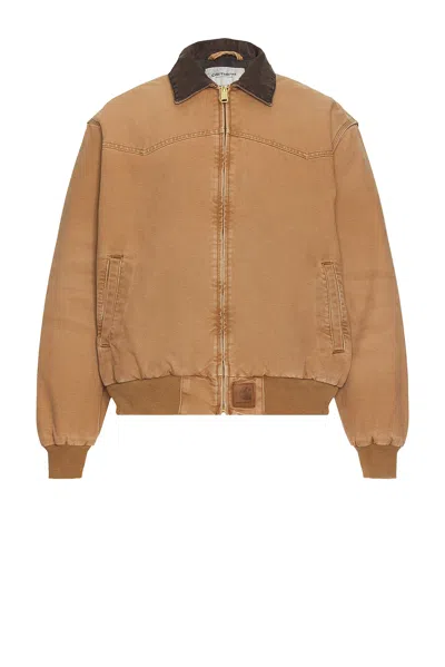 Carhartt Og Santa Fe Padded Cotton-canvas Jacket In Neutrals
