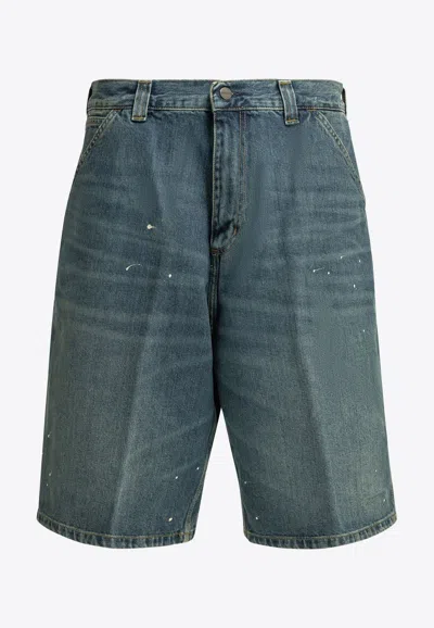 Carhartt Og Single Knee Denim Shorts In Blue