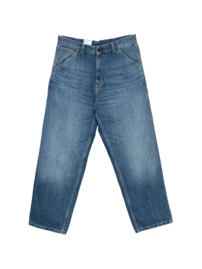 Carhartt Og Single Knee Logo-patch Jeans In Blue