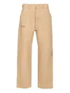 Carhartt Og Single Knee Graphic Pant Organic Cotton Dearborn Canvas Trousers Beige In Gold