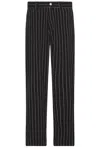 Carhartt Wip Single Knee Pants In Rinsed Seaton Stripe  Black  & Wax