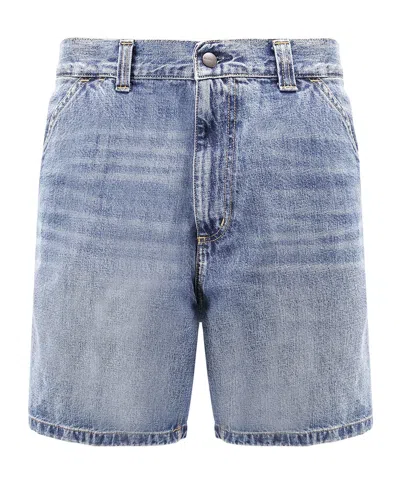 Carhartt Og Single Knee Shorts In Blue Burst Washed